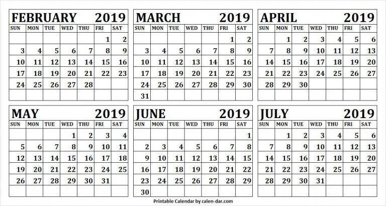 Printable Calendar February March April May 2022 | 2021