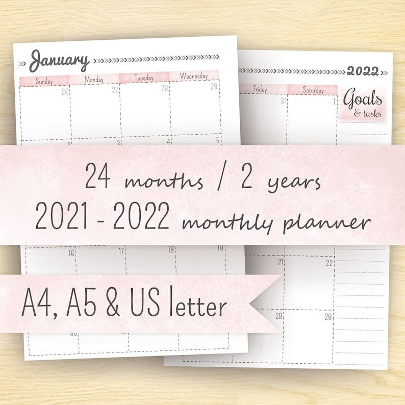 Printable Planner Calendar 2021 2022 Planner Inserts 2