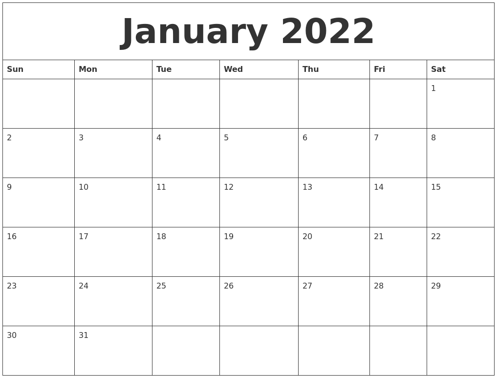 How to January 2022 Calendar Australia