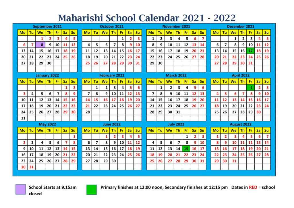 Saisd Calendar 2021 2022 - Calendar Weeks
