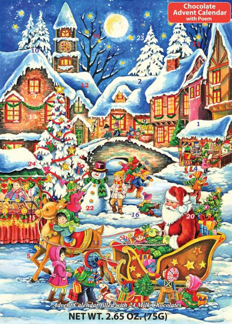 Santa'S Here Chocolate Advent Calendar, Chocolate Advent