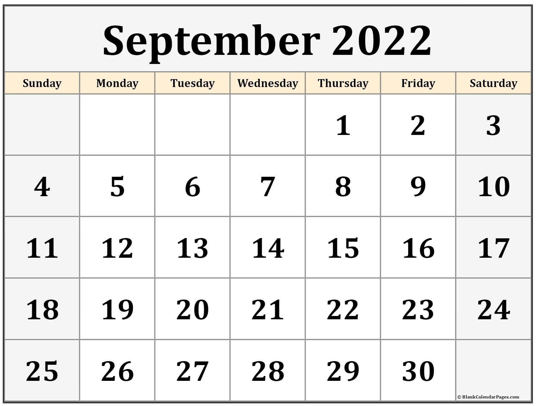 Sept Calendar 2022