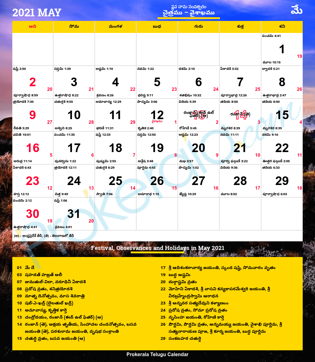 Telugu Calendar 2022 January Festival