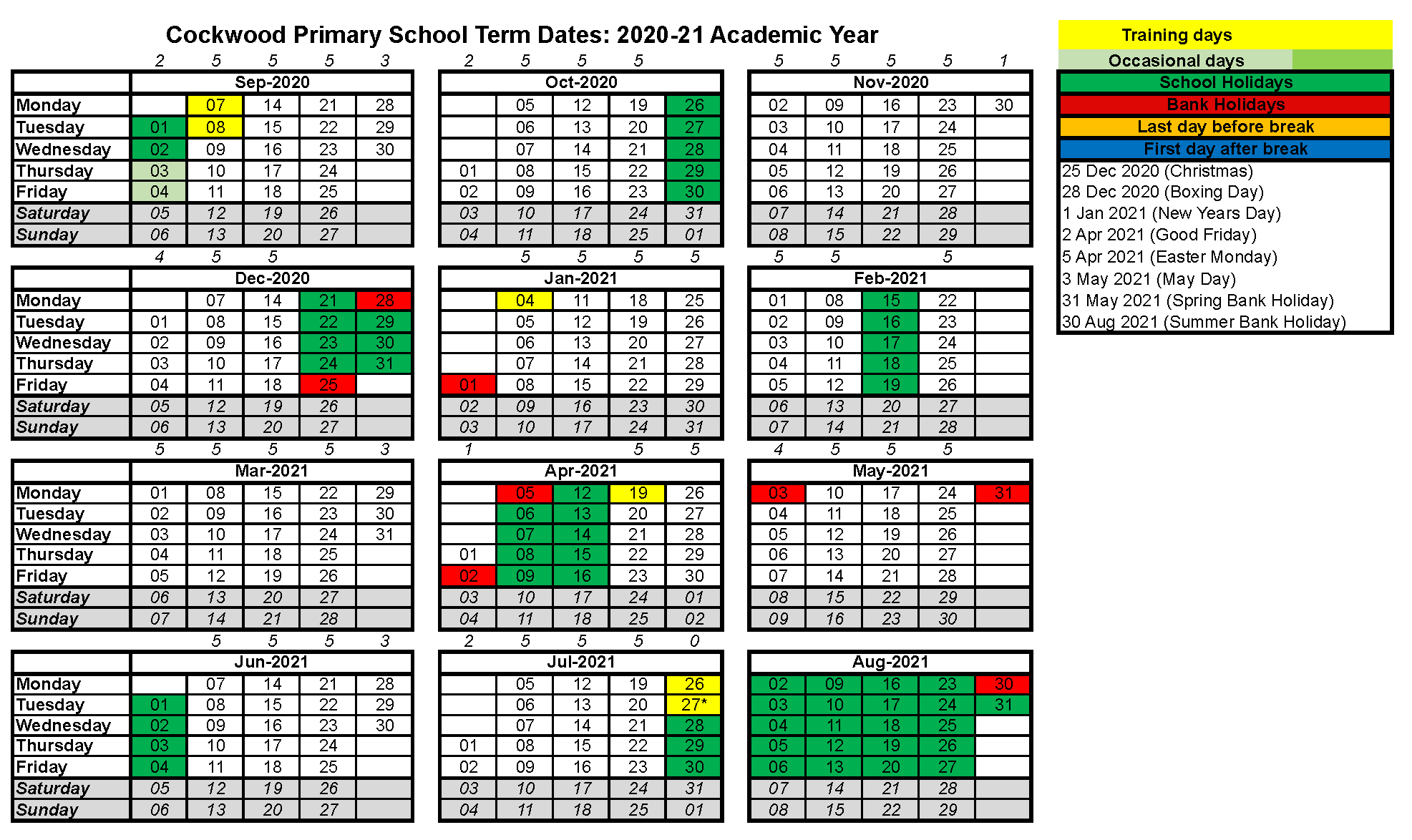 » Term Dates