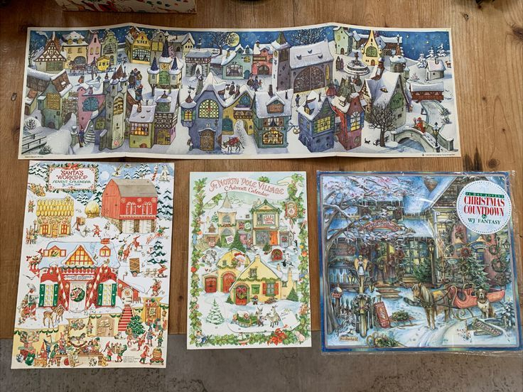 Vintage Hallmark German Advent Calendar Town, Children And