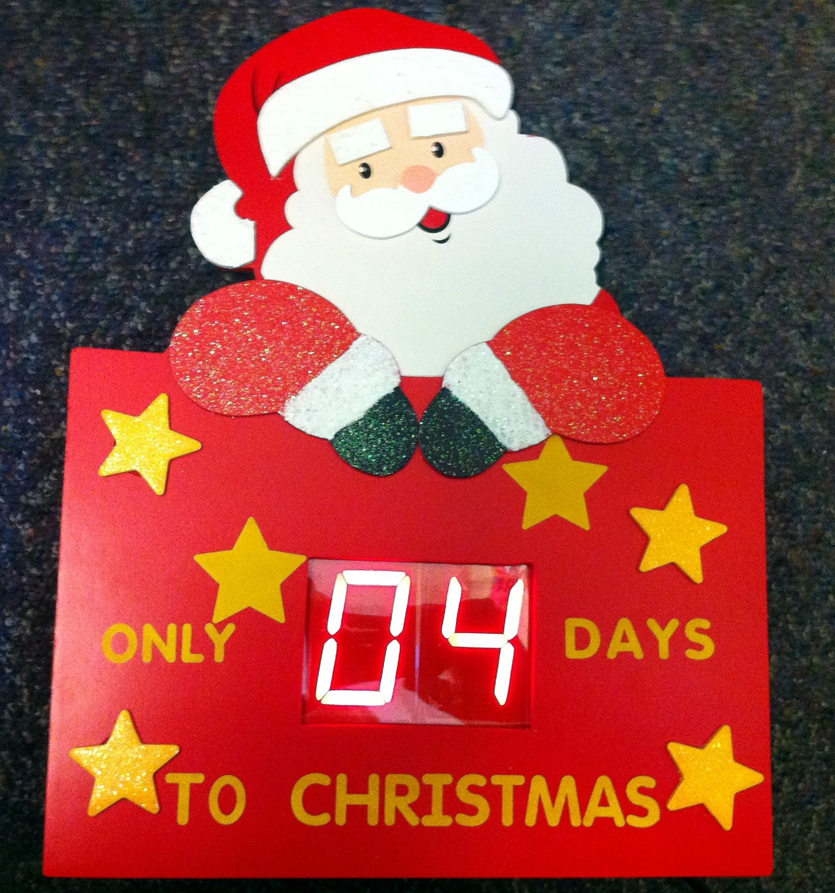 Wooden Digital Advent Calender Countdown Days To Christmas