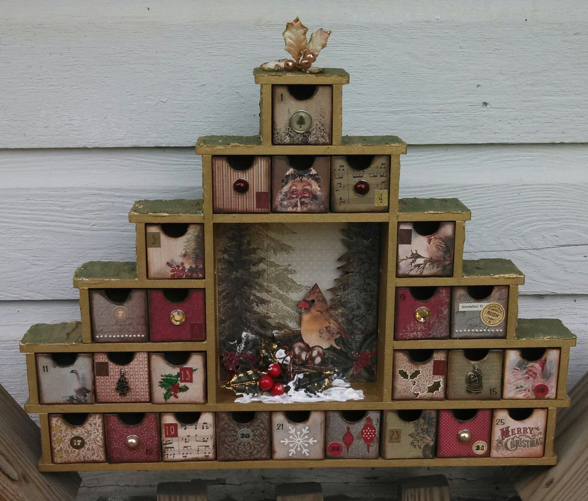 Wooden Shadow Box Advent Calendar - Template Calendar Design