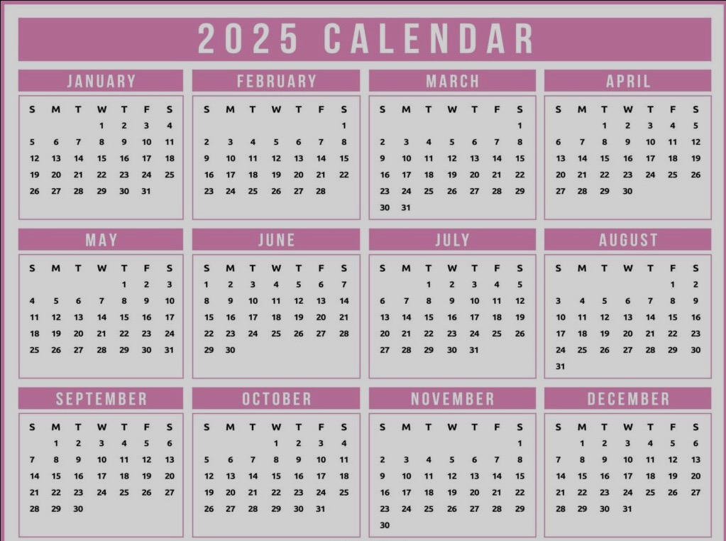 2025 calendar aesthetic purple free 2025 calendar aesthetic purple free