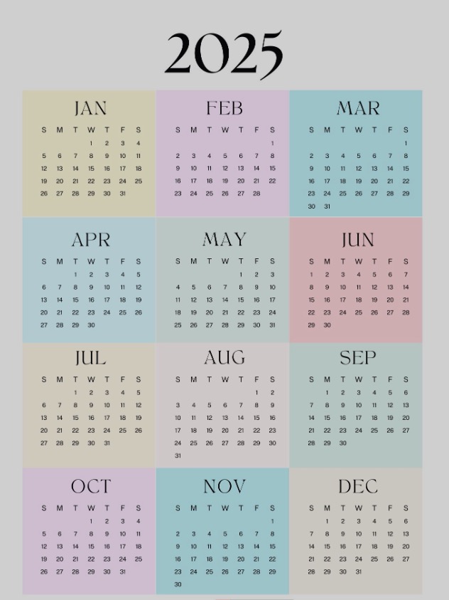 Free 2025 Printable Calendar One Page simple clean Free 2025 Printable Calendar One Page simple clean