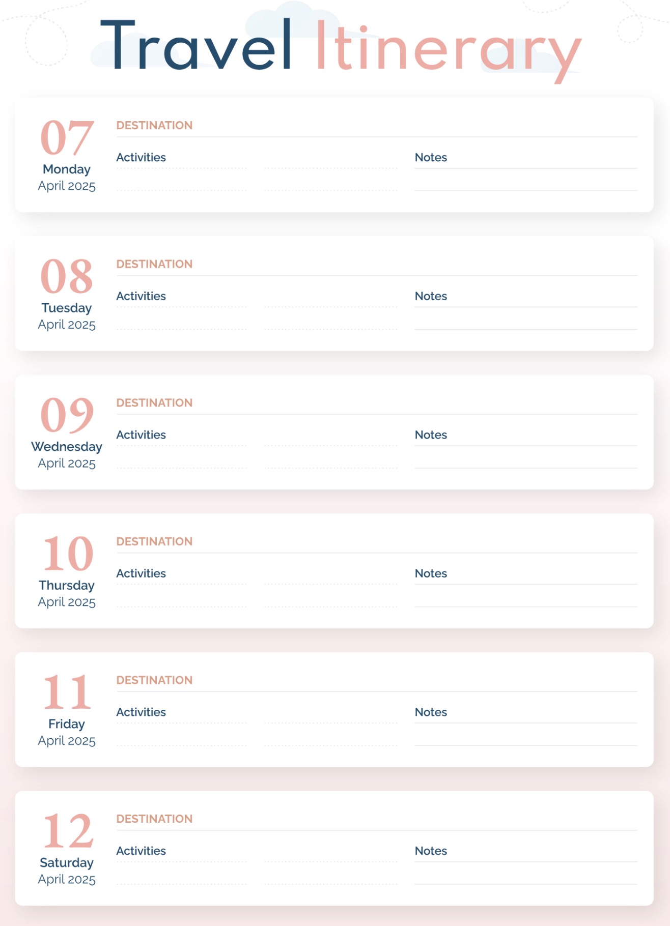 trip itinerary printable 2025 trip itinerary printable 2025