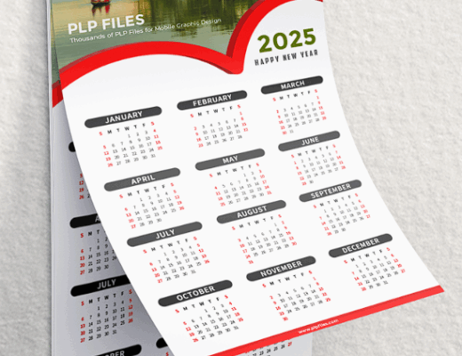 2025 Vertical Calendar Design Template – Free Printable & Editable