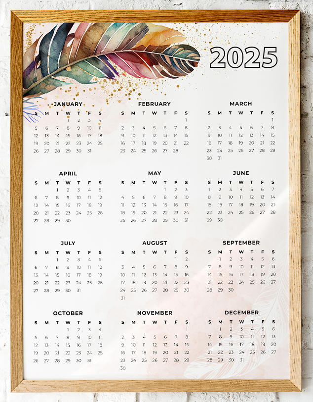 year at a glance calendar 2025 free printable year at a glance calendar 2025 free printable