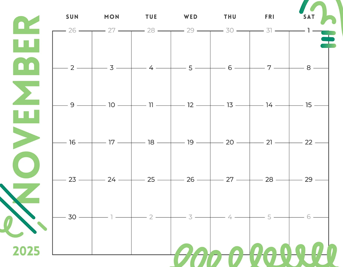 November 2025 Calendar with Holidays Printable – Free Templates & PDF Download