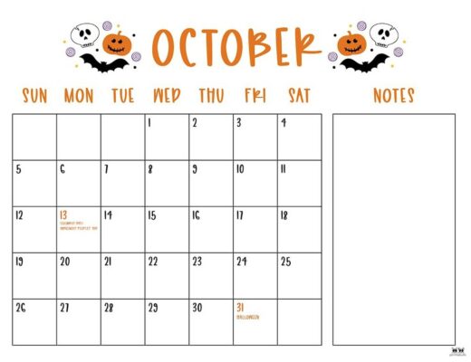 October 2025 Calendar Printable Free – Word, Excel & Image Templates