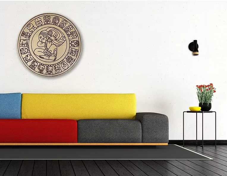 Aztec calendar wall art for modern home decor