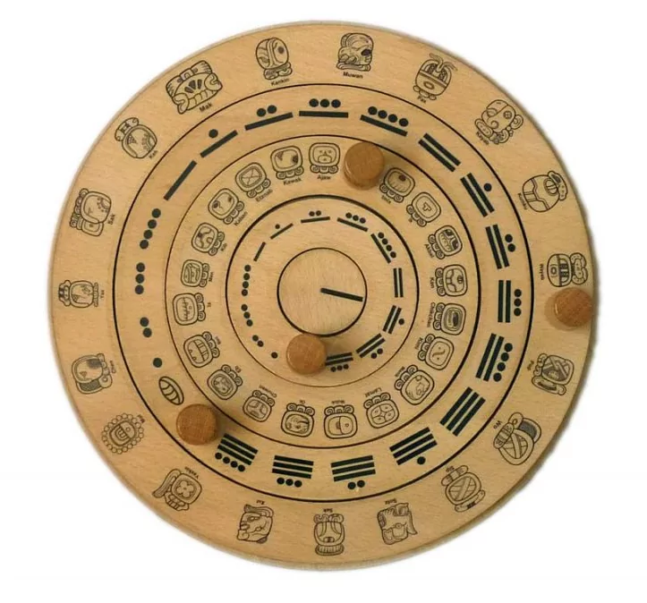 Maya priest interpreting sacred calendar symbols during ceremony