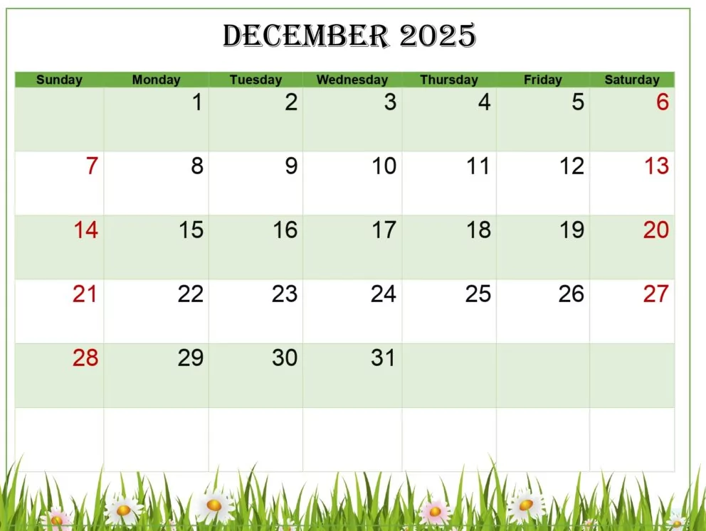 Large Print Calendar 2025 – Easy to Read Printable Version
