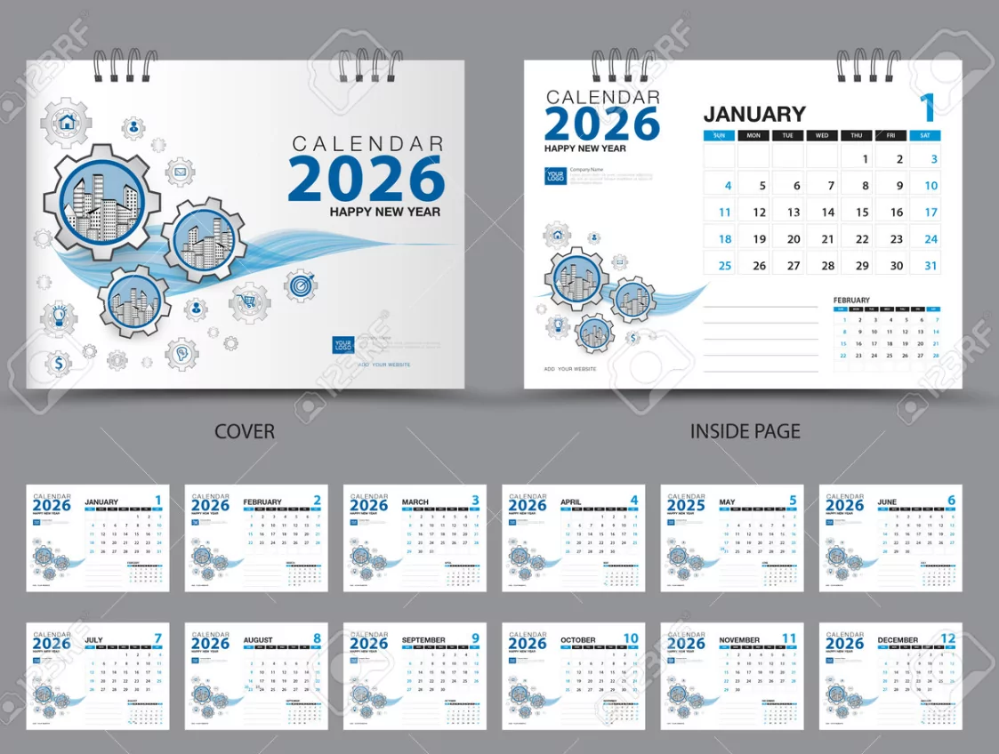 desk calendar minimalist printable calendar 2026 clean design templates