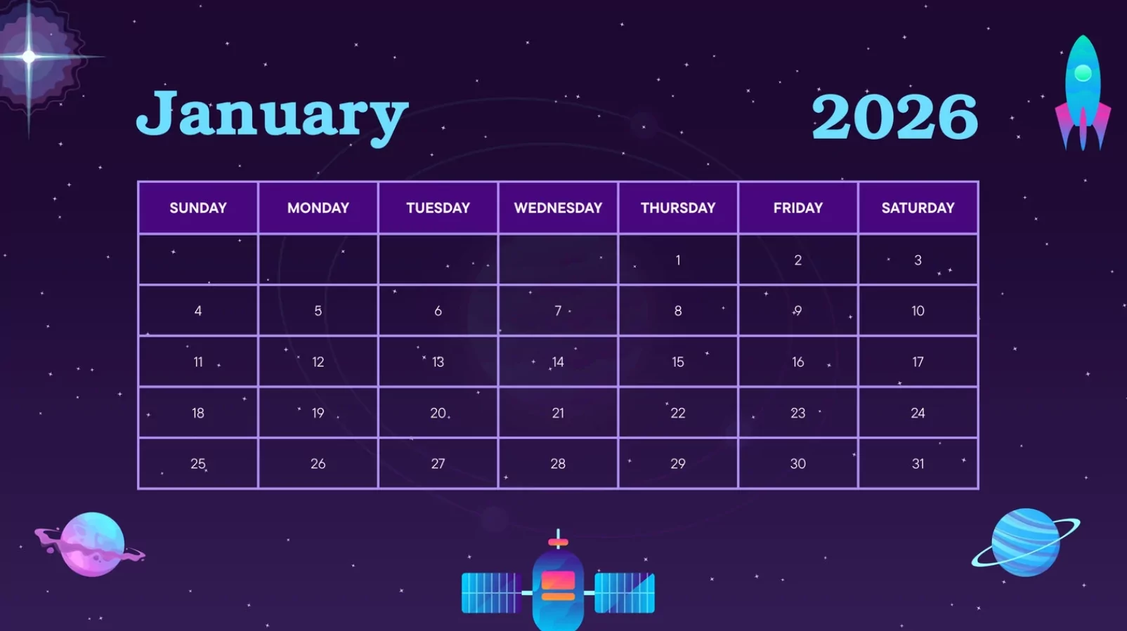 January 2026 Calendar with Holidays – Free Printable
