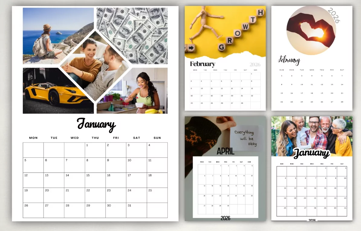 wall calendar minimalist printable calendar 2026 clean design templates