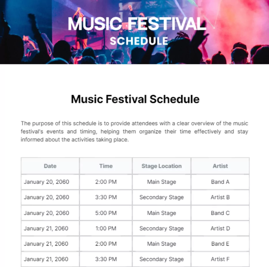concert schedule guide for music fans 2026