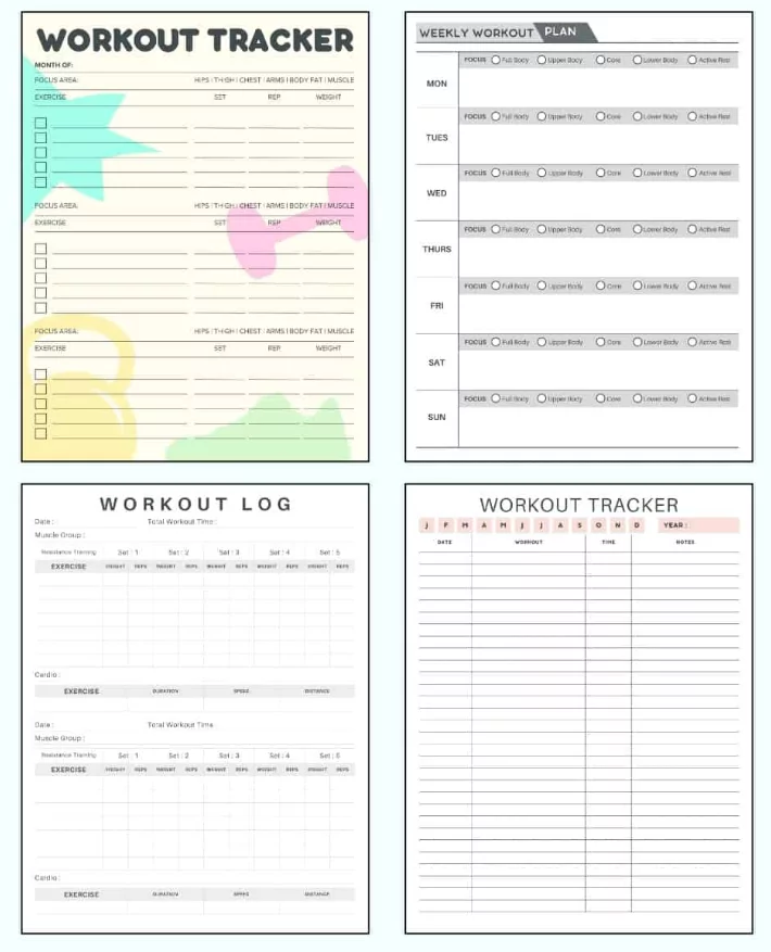 workout schedule template 2026
