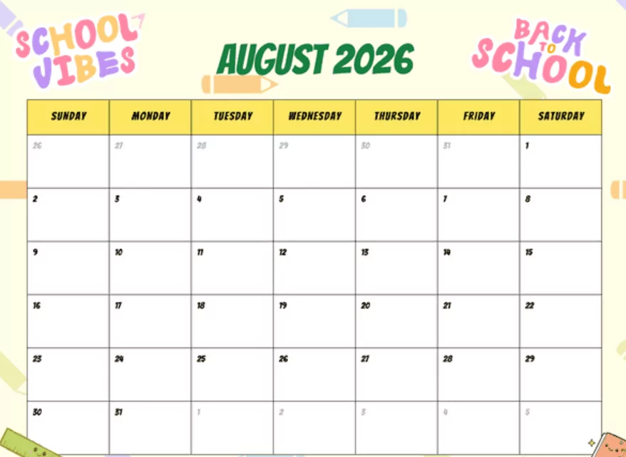 back to school planning guide august 2026 calendar student preparation