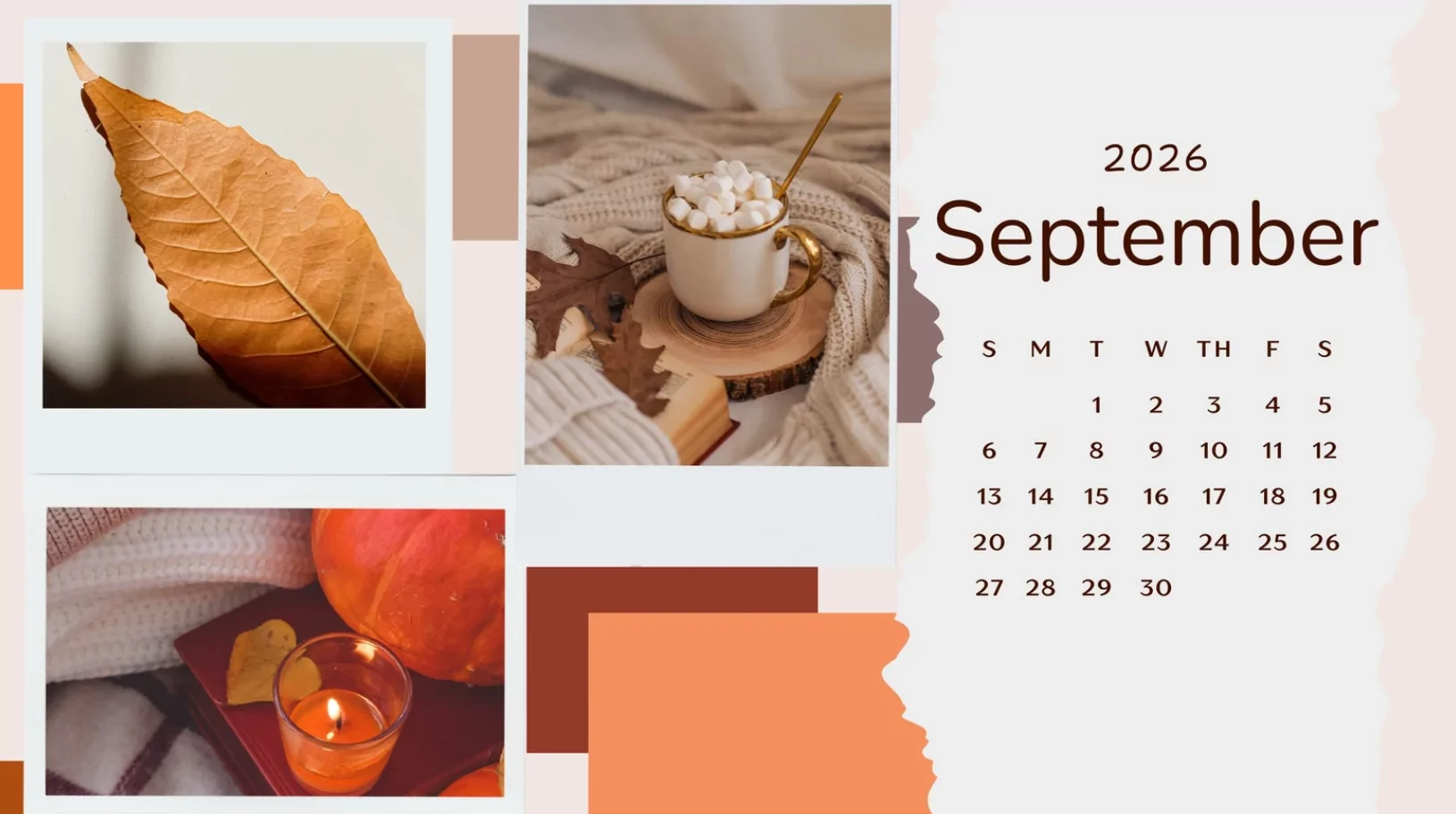 September 2026 Calendar – Fall Season Templates